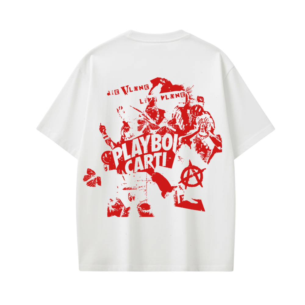 Carti - DIE LIT (White And Red) T-shirt