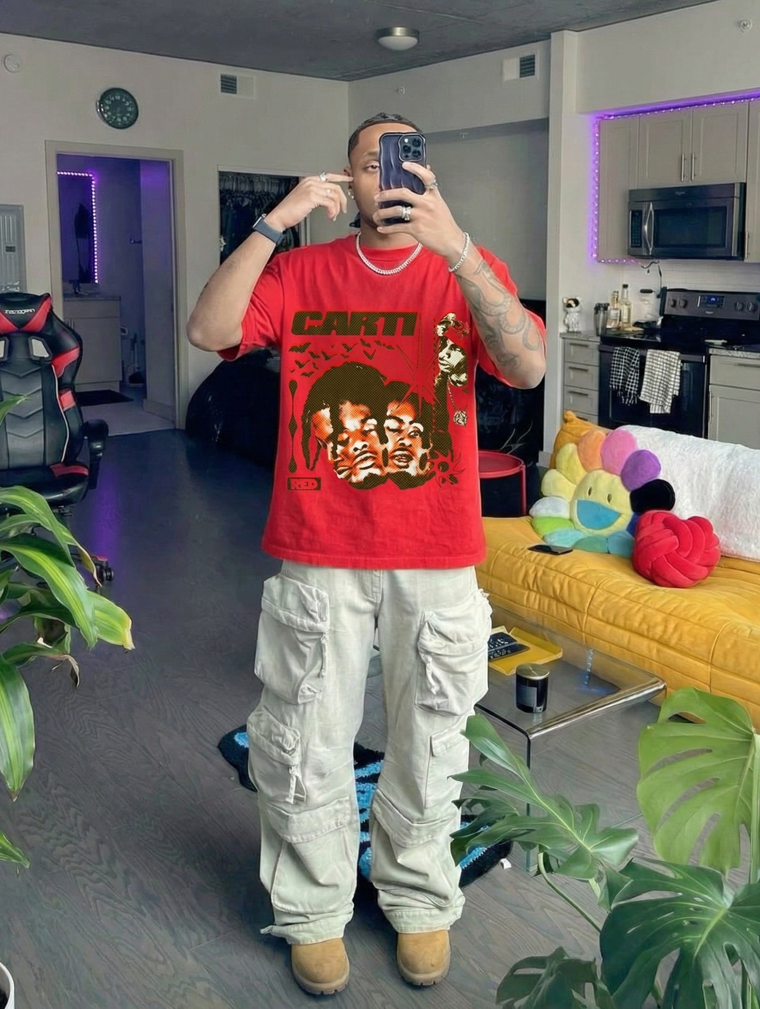 Carti - WAKE UP, FIRST OF THE MONTH (Red) T-shirt
