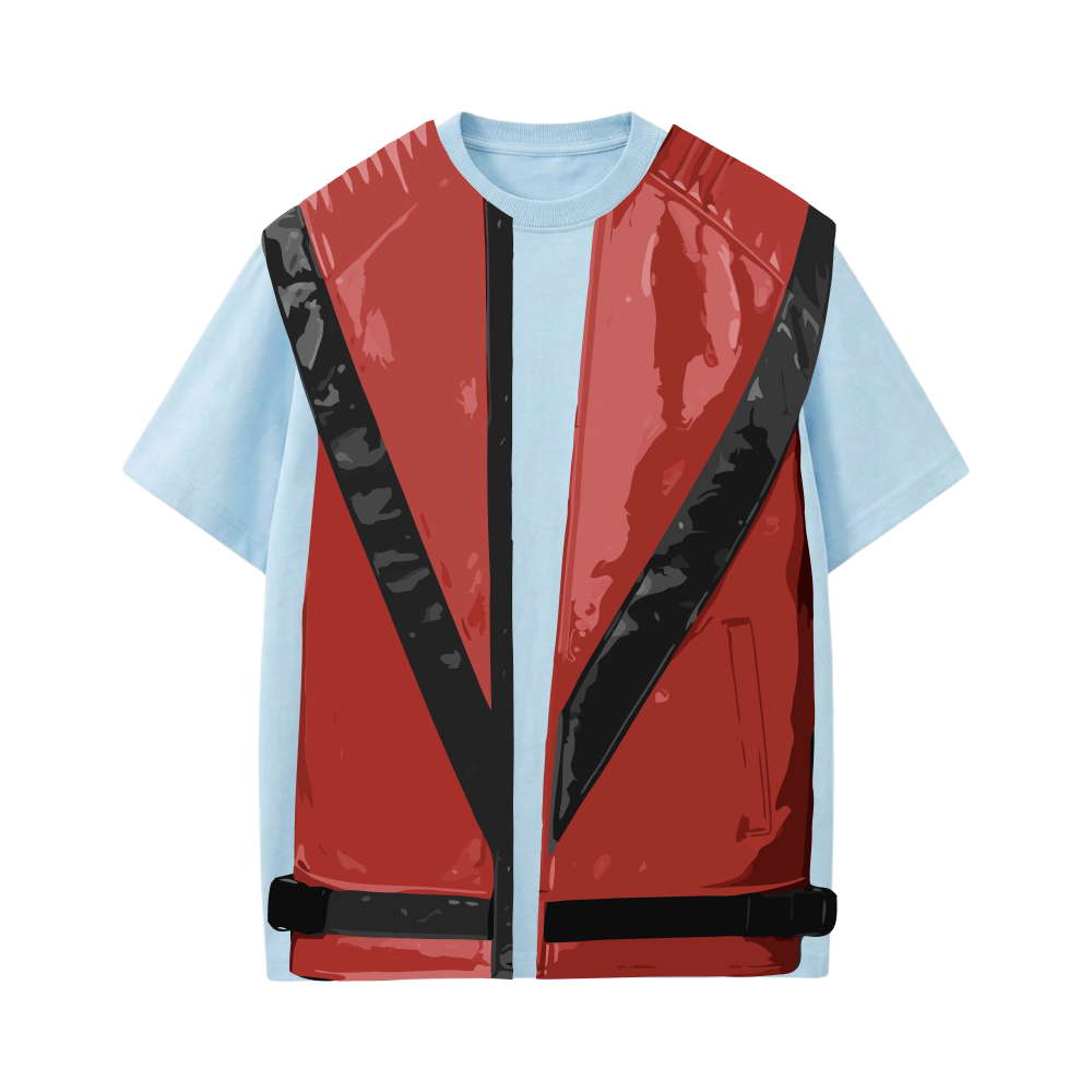MJ-Thriller tracklist jacket T-shirt(Light Blue)